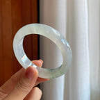 冰种飘花翡翠平安镯（54.4mm）（yc278709）