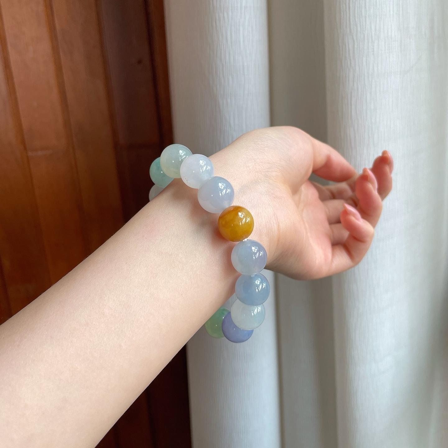 冰种多宝翡翠珠串手串（yc356387）