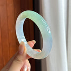 糯冰晴底正圈平安镯 56圈 天然缅甸A货翡翠（yc457748）
