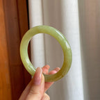 糯冰黄翡翡翠圆条手镯（53.8mm)（yc362668）