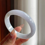 糯种淡春底翡翠平安镯（57.5mm）