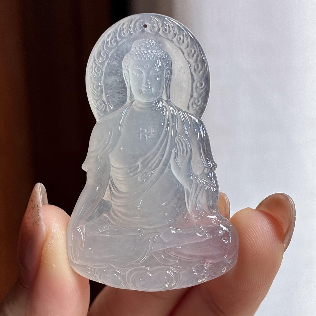 高冰种无色阿弥陀佛 天然缅甸A货翡翠（yc456045）