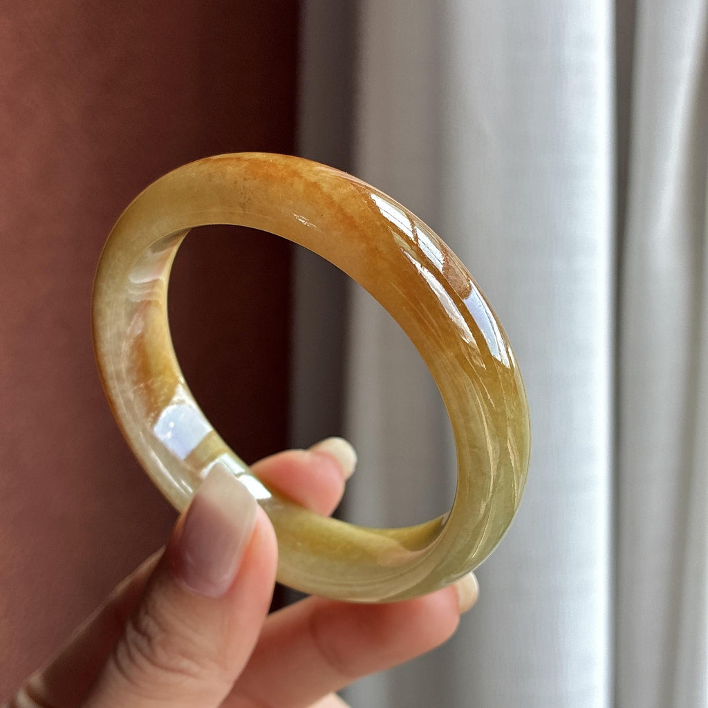 糯冰黄翡正圈平安镯 55圈（yc738008）