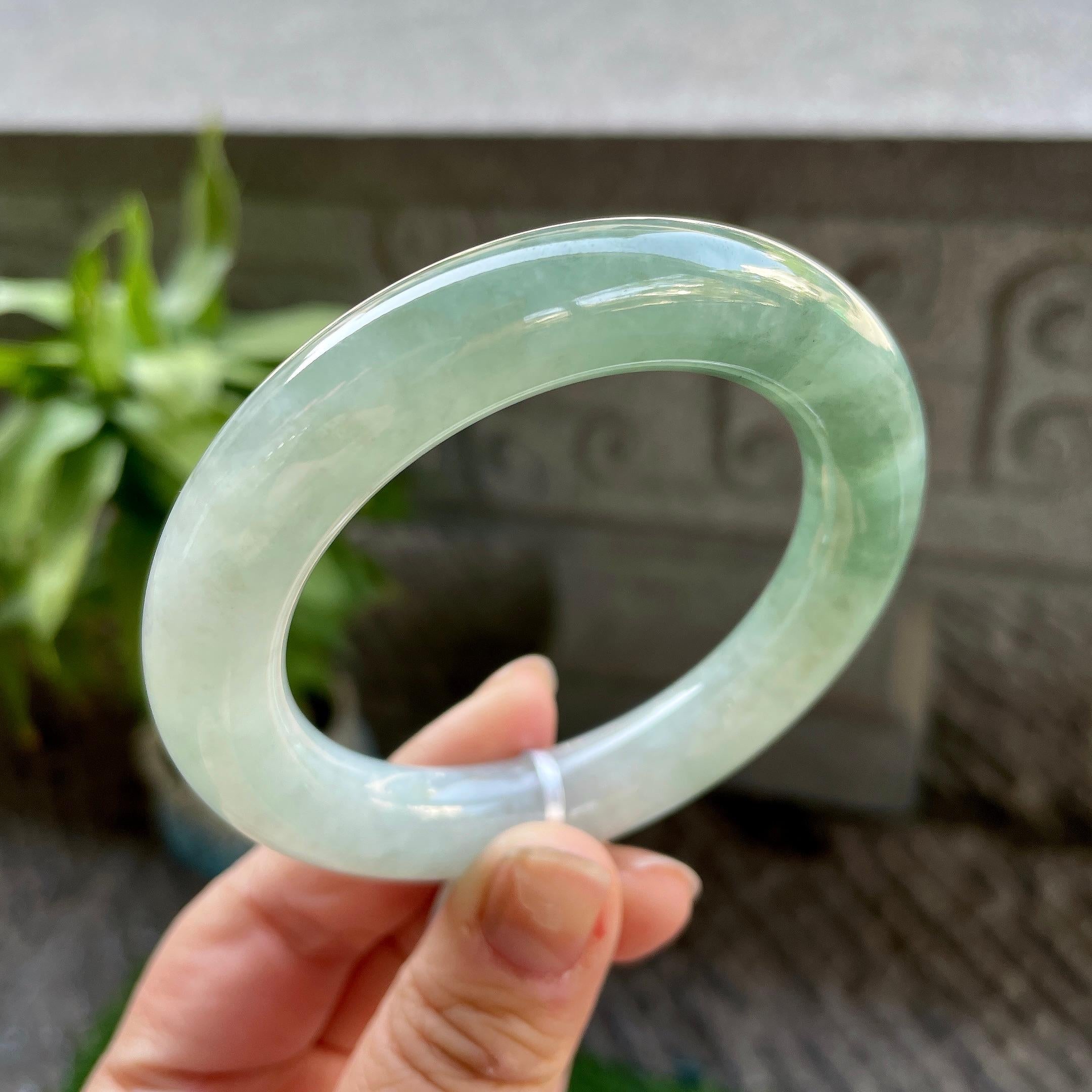 糯种油青圆条手镯（54.6mm）（yc310101）