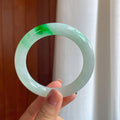 糯冰带色翡翠圆条手镯（58mm）（yc283274）