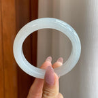 糯冰白月光翡翠平安镯（55.5mm）（yc284960）