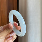 糯冰白月光翡翠平安镯（55.5mm）（yc277404）