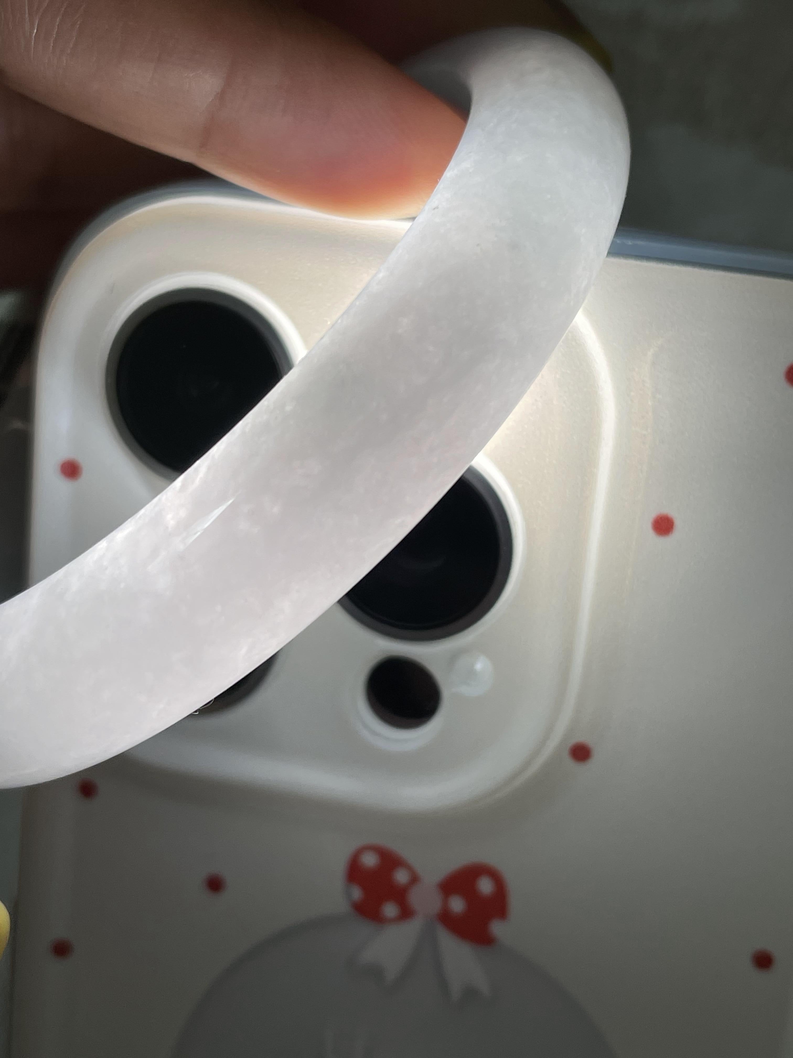 细糯种带底色正圈平安镯57.1圈     天然缅甸A货翡翠（yc366514）