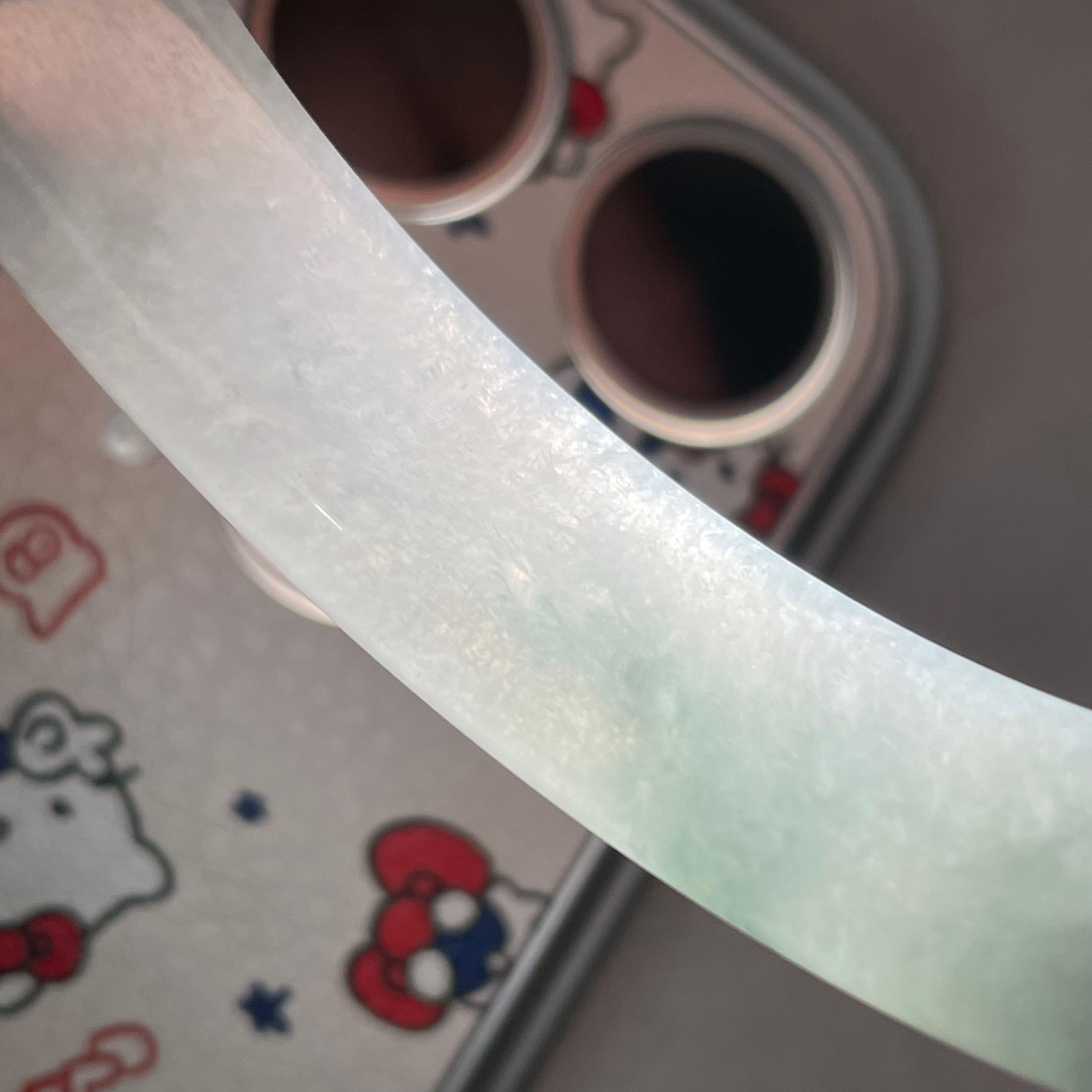 糯冰种带绿底正圈平安镯56.4圈   天然缅甸A货翡翠（yc441107）