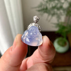 18K金钻镶糯冰种紫罗兰佛公吊坠（yc257223）