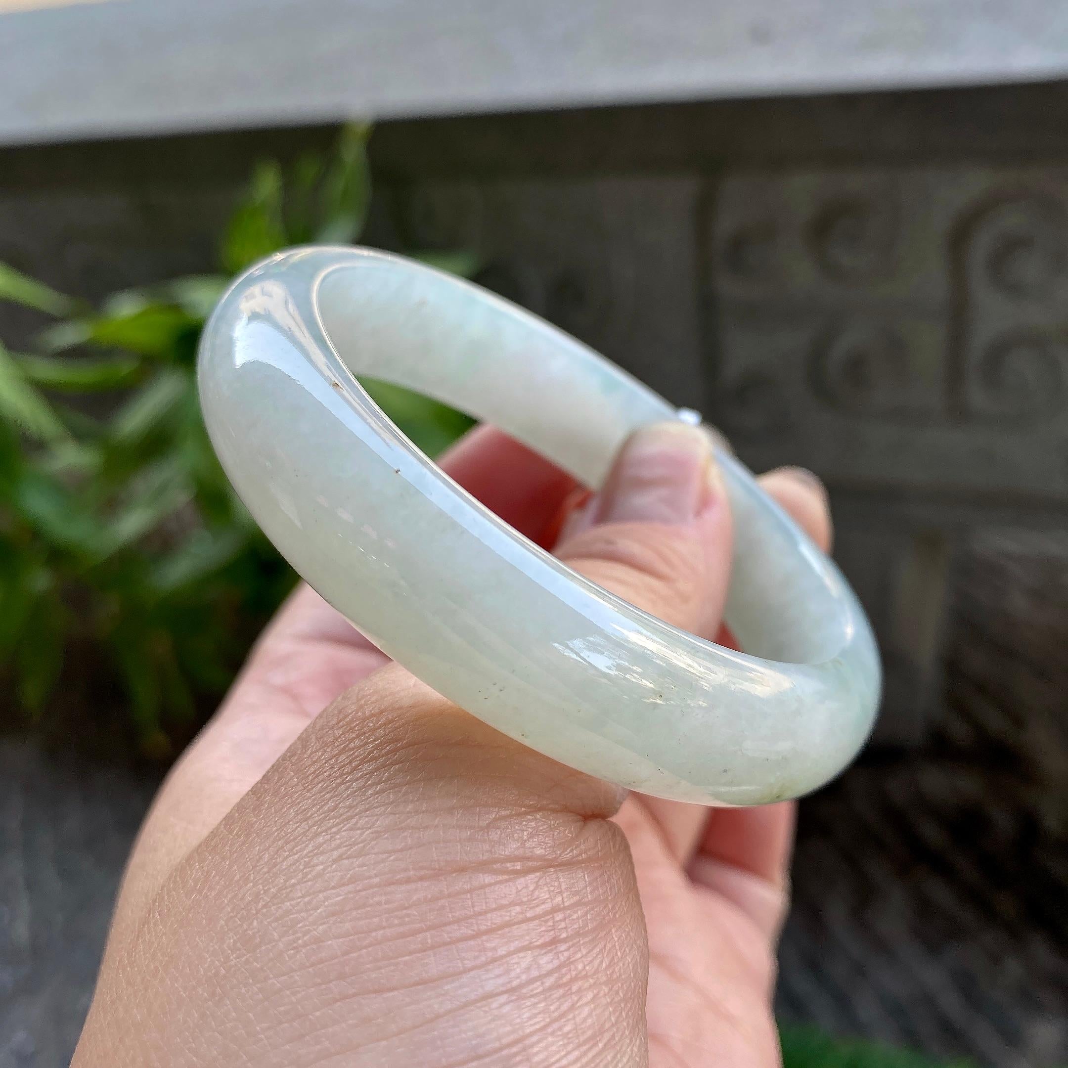 糯冰种淡晴底平安镯（57mm）（yc311879）