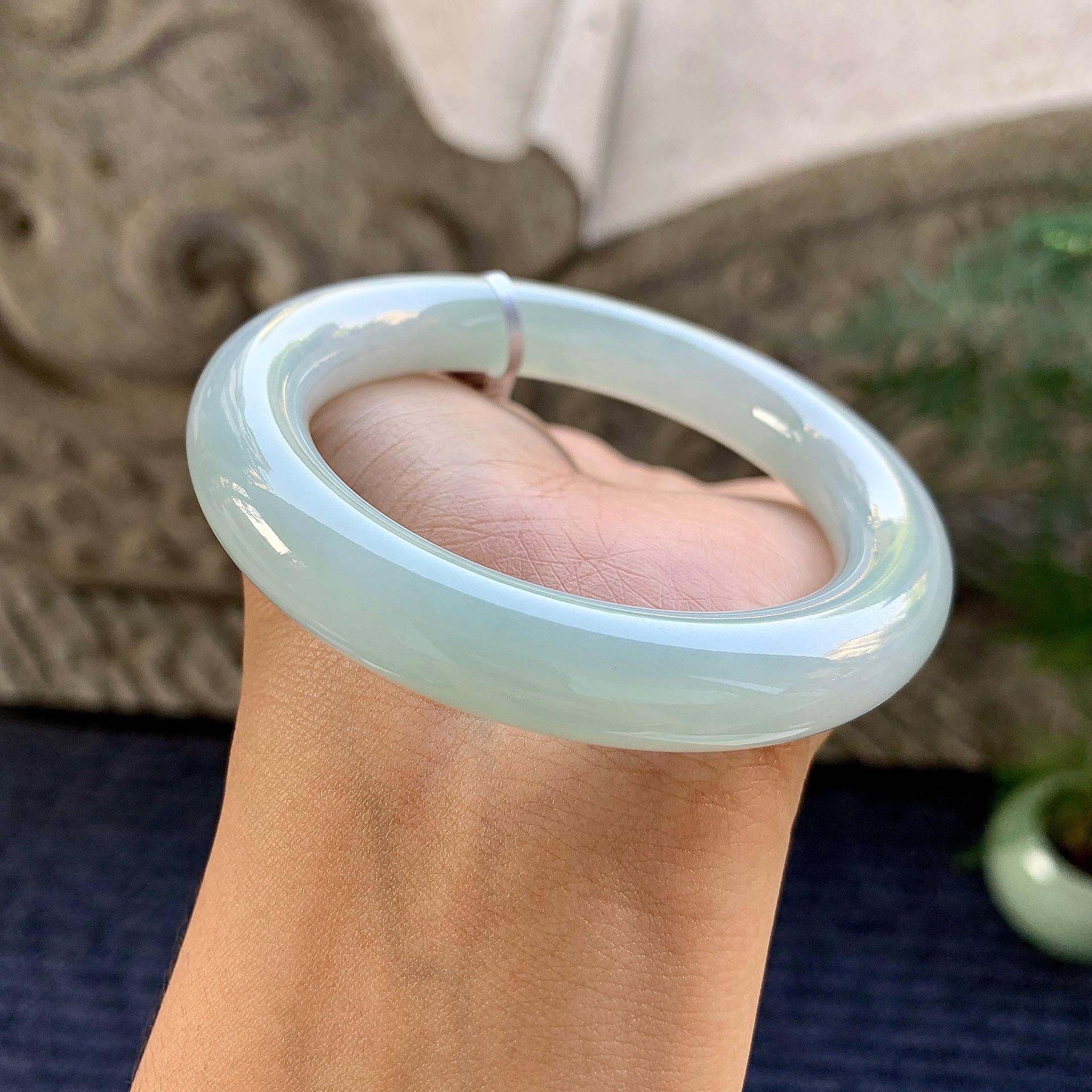 细糯种带底色圆条手镯（55mm）（yc249448）