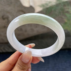 大圈口      细糯种飘花正圈平安镯59.2圈     天然缅甸A货翡翠（yc421239）