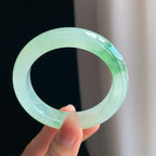 冰种飘花翡翠平安镯（54.6mm)（yc349351）