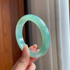 糯冰晴底翡翠平安镯（59.2mm)（yc403953）
