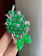 18k金镶冰种满绿胸针（yc261415）