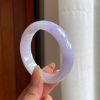 糯冰紫罗兰宽版翡翠平安镯（55mm)（yc407457）