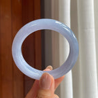 糯冰种紫罗兰翡翠平安镯(53mm)（yc414554）
