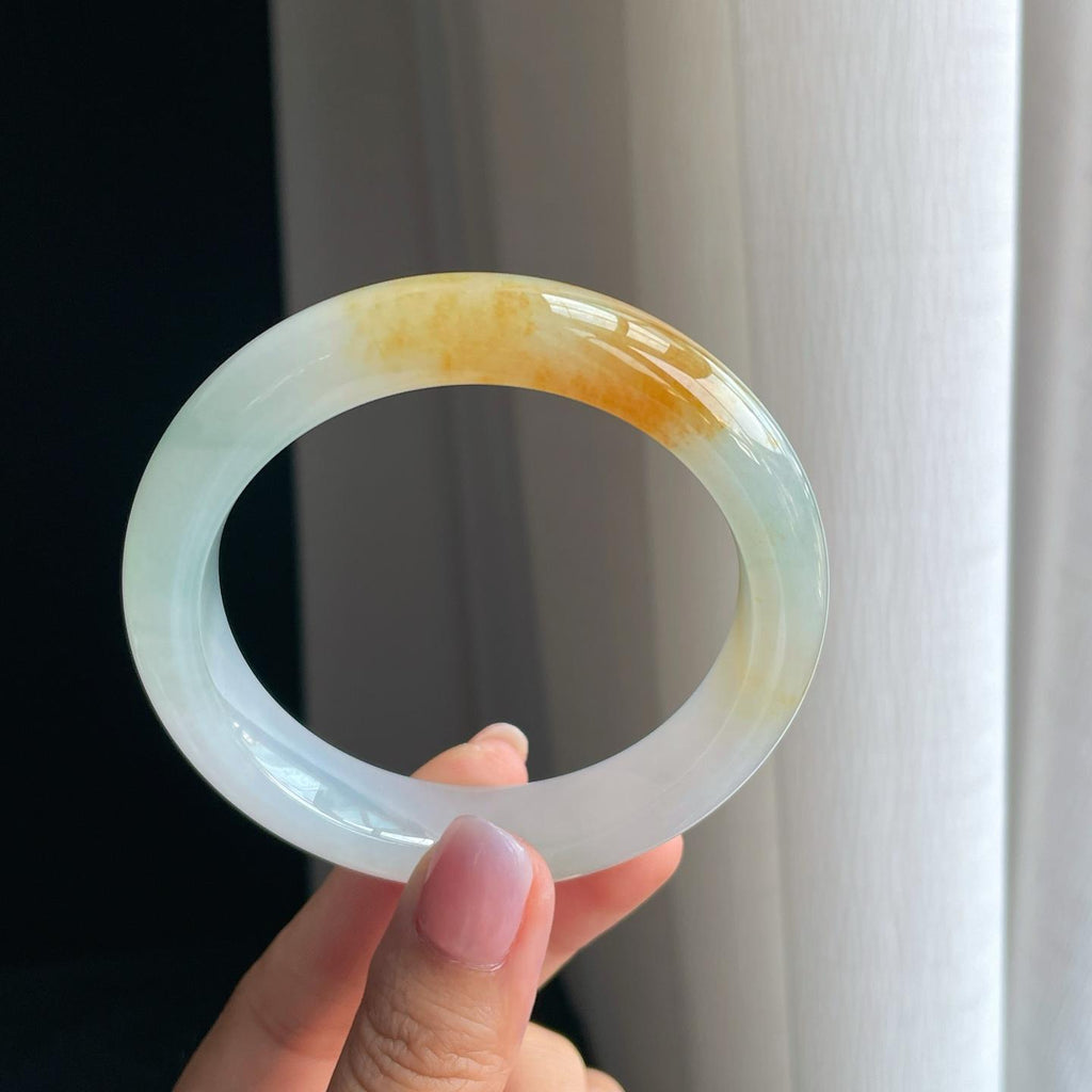 冰种黄翡翡翠平安镯（59.2mm）（yc391395）