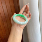 糯冰带色翡翠平安镯（54mm）（yc268218）