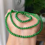 糯冰种满绿小米珠链158颗     天然缅甸A货翡翠（yc355308）