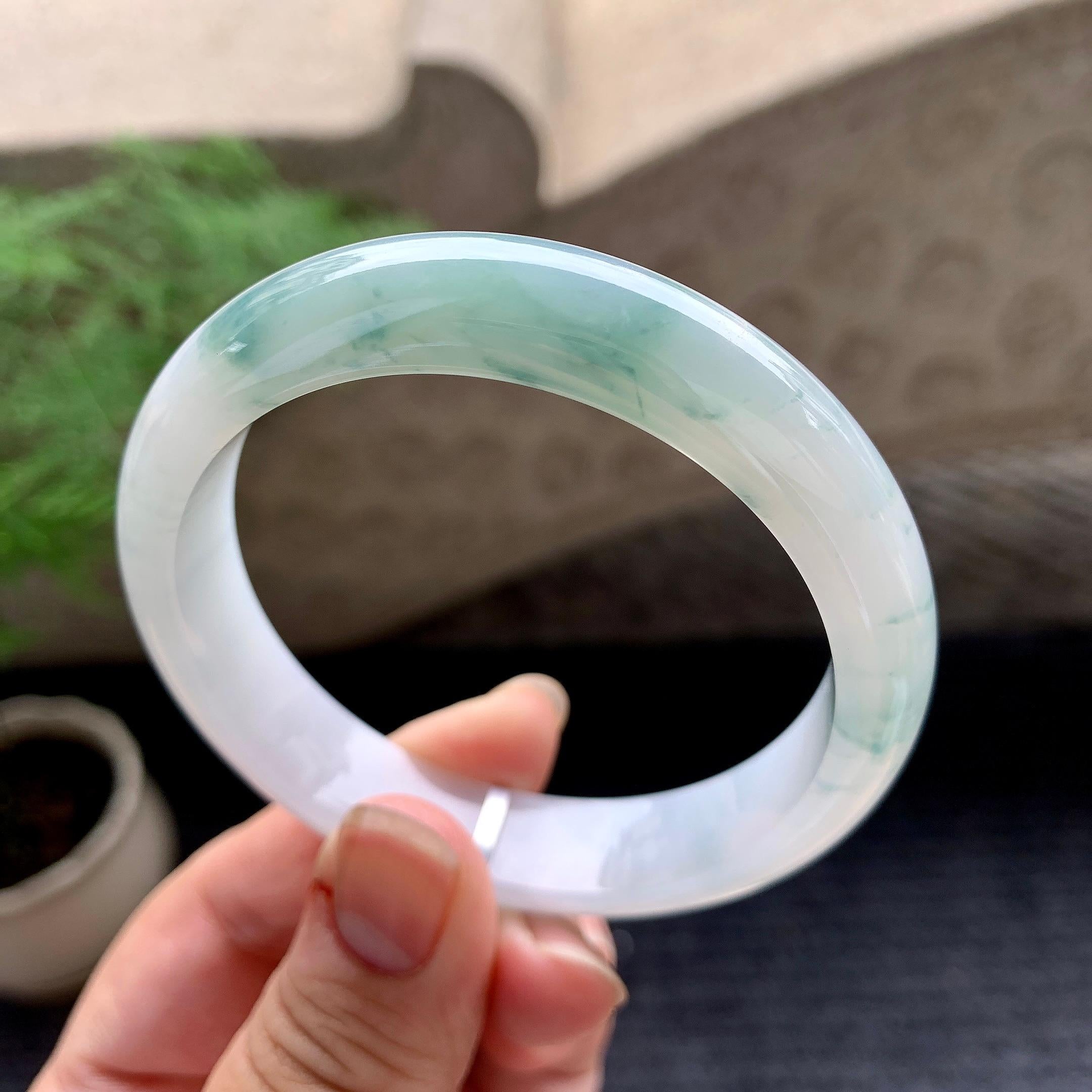 糯种飘花平安镯（56.2mm）（yc196533）