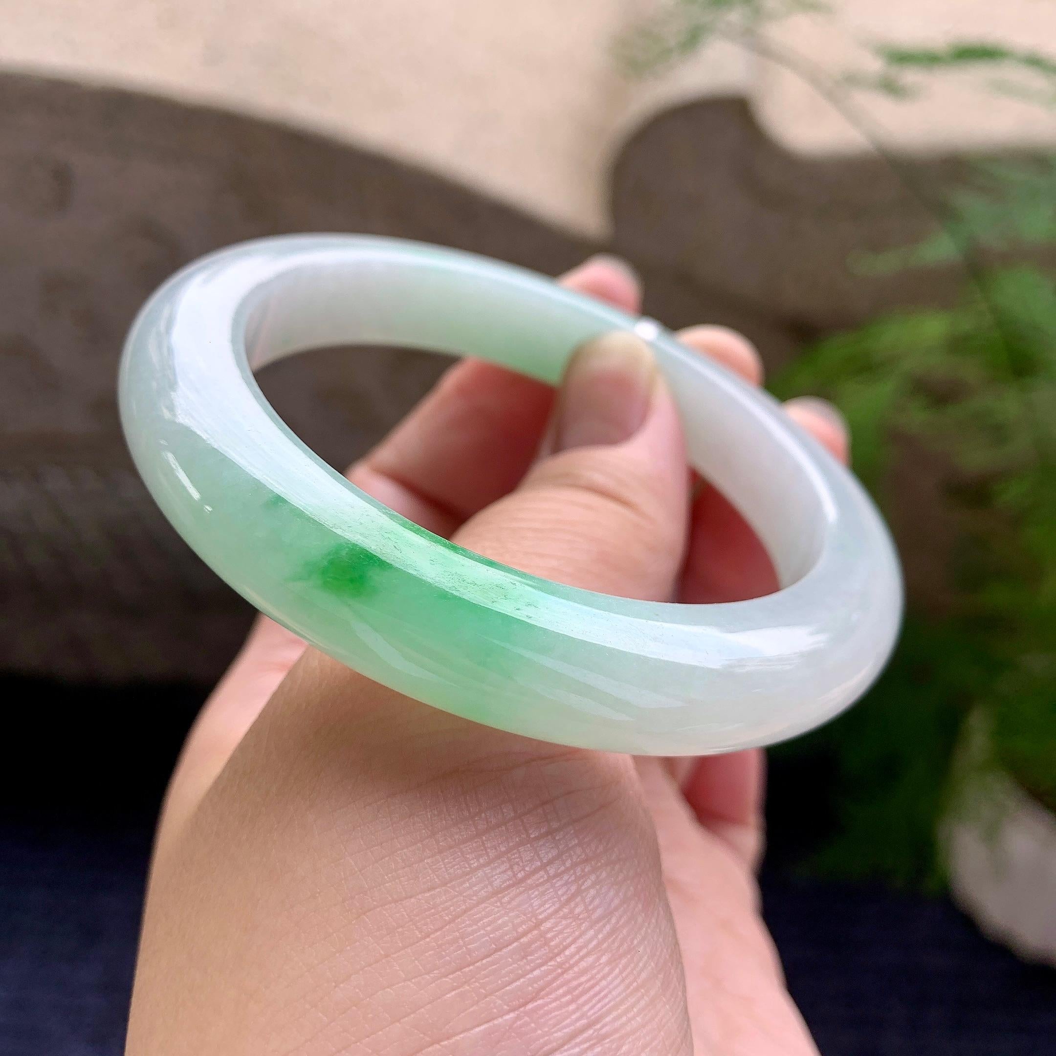 细糯种飘花平安镯（58mm）（yc206658）