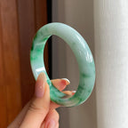 糯冰飘花翡翠平安镯（56mm)（yc419700）