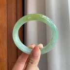 糯冰晴底带黄翡翡翠平安镯（58mm）（yc310365）