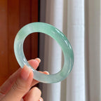 冰种蓝晴底翡翠圆条手镯（54.8mm）（yc407666）