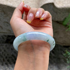 细糯种飘花正圈平安镯56圈        天然缅甸A货翡翠（yc392743）