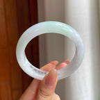 糯冰带色翡翠平安镯（56.7mm)（yc365767）