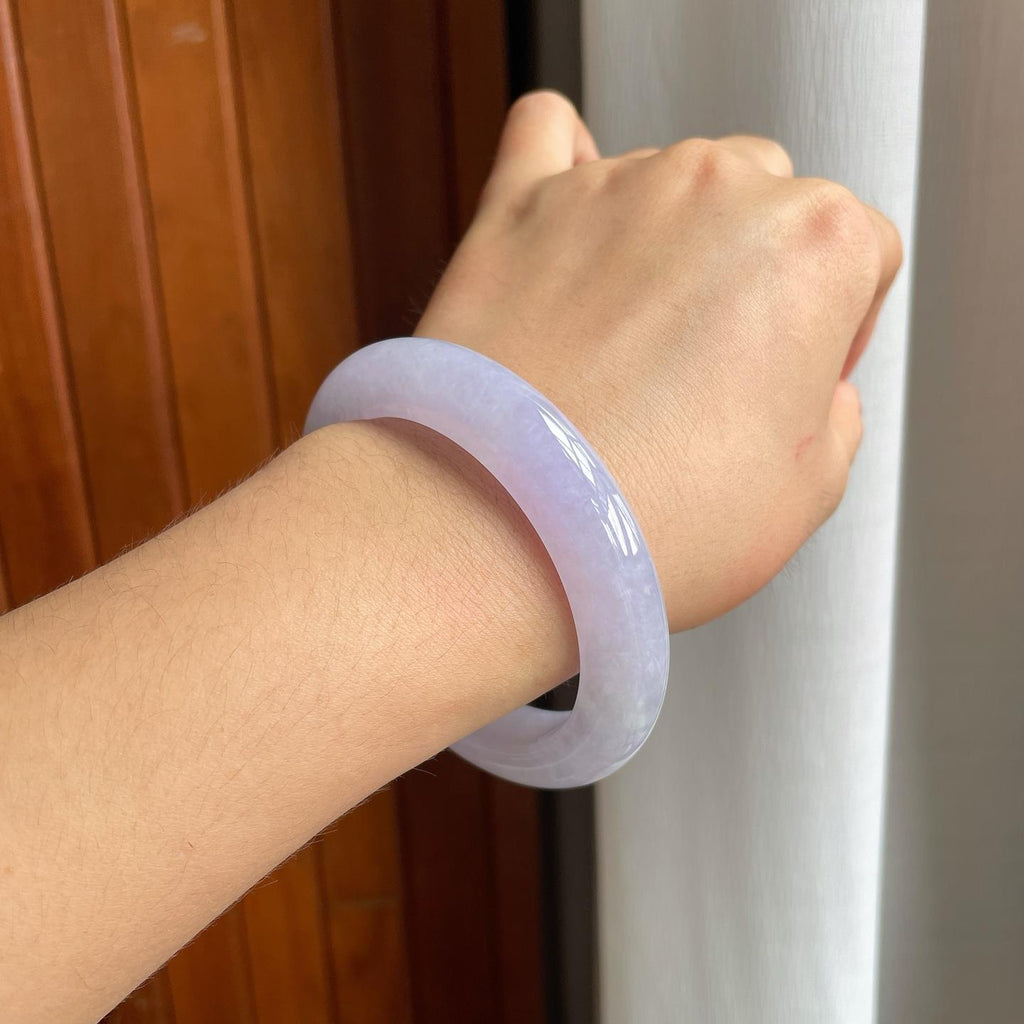 冰种紫罗兰翡翠平安镯（58mm）（yc185066）