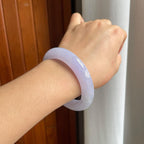 冰种紫罗兰翡翠平安镯（58mm）（yc185066）