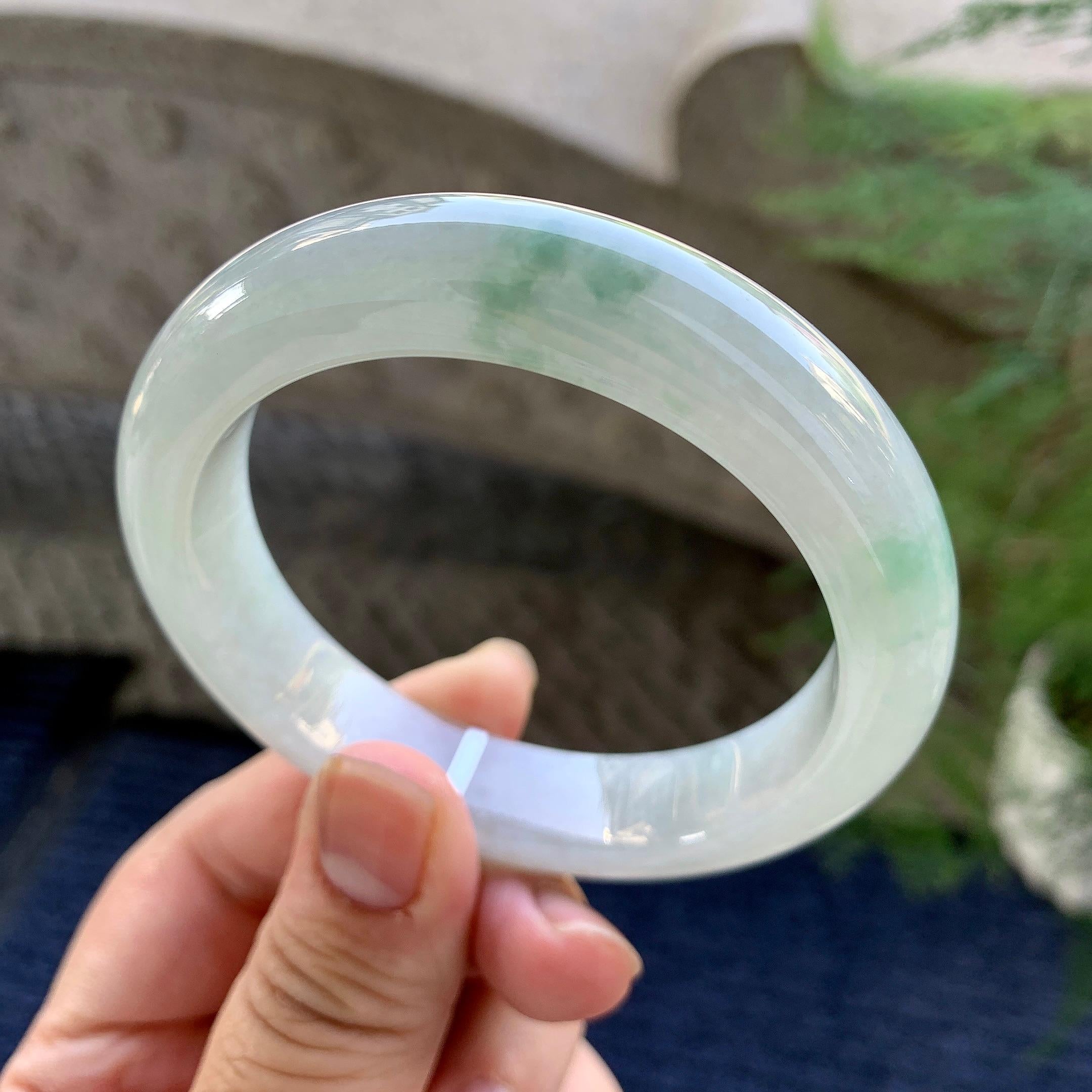 糯种飘花平安镯（55.6mm）（yc249424）