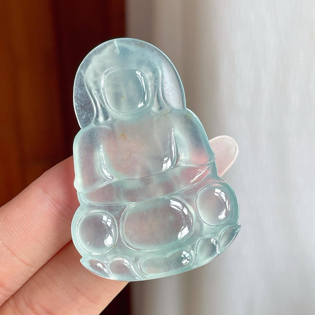 冰种淡晴底翡翠观音挂件（yc263557）