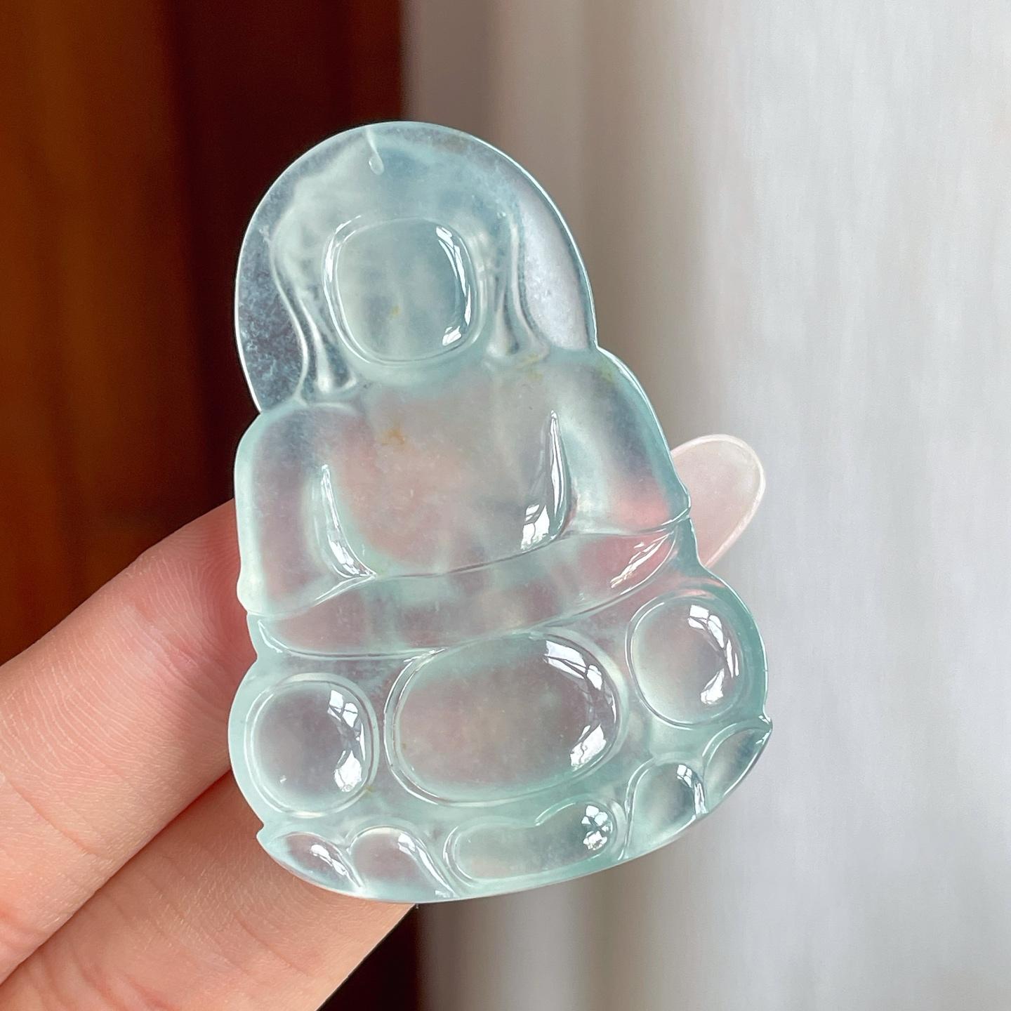 冰种淡晴底翡翠观音挂件（yc263557）