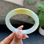 细糯种飘黄翡平安镯（57.7mm）（yc196521）