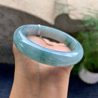 细糯种蓝底飘花平安镯（57.7mm）（yc200972）