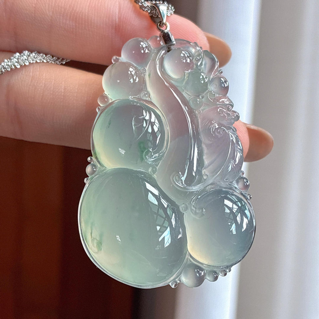 Khóa vàng 18k, băng chủng khởi quang phiêu hoa như ý, ngọc phỉ thúy tự nhiên Miến Điện loại A (yc451552)