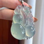 Khóa vàng 18k, băng chủng khởi quang phiêu hoa như ý, ngọc phỉ thúy tự nhiên Miến Điện loại A (yc451552)