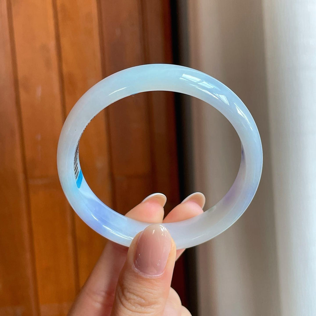 糯冰飘紫翡翠平安镯（55.4mm)（yc373439）