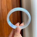 糯冰飘紫翡翠平安镯（55.4mm)（yc373439）