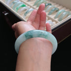糯种飘蓝花正圈手镯翡翠手镯（55.8mm）（yc016630）