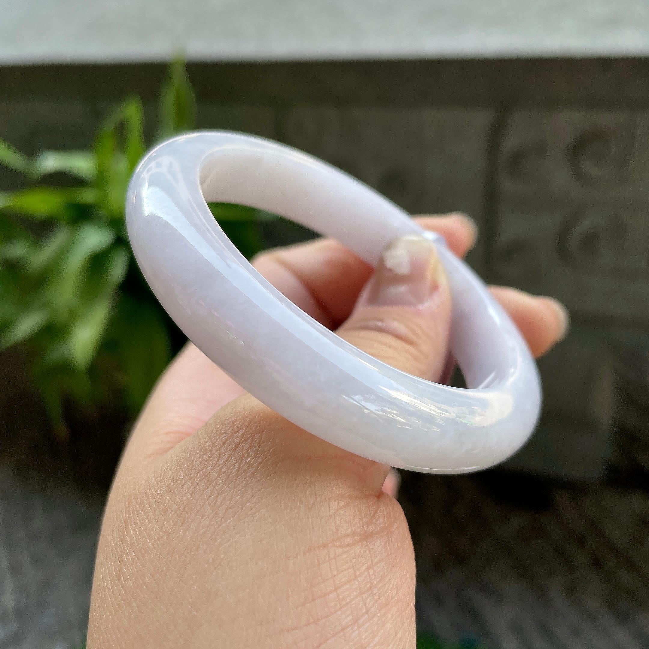 糯种淡粉底平安镯（56mm）（yc310096）