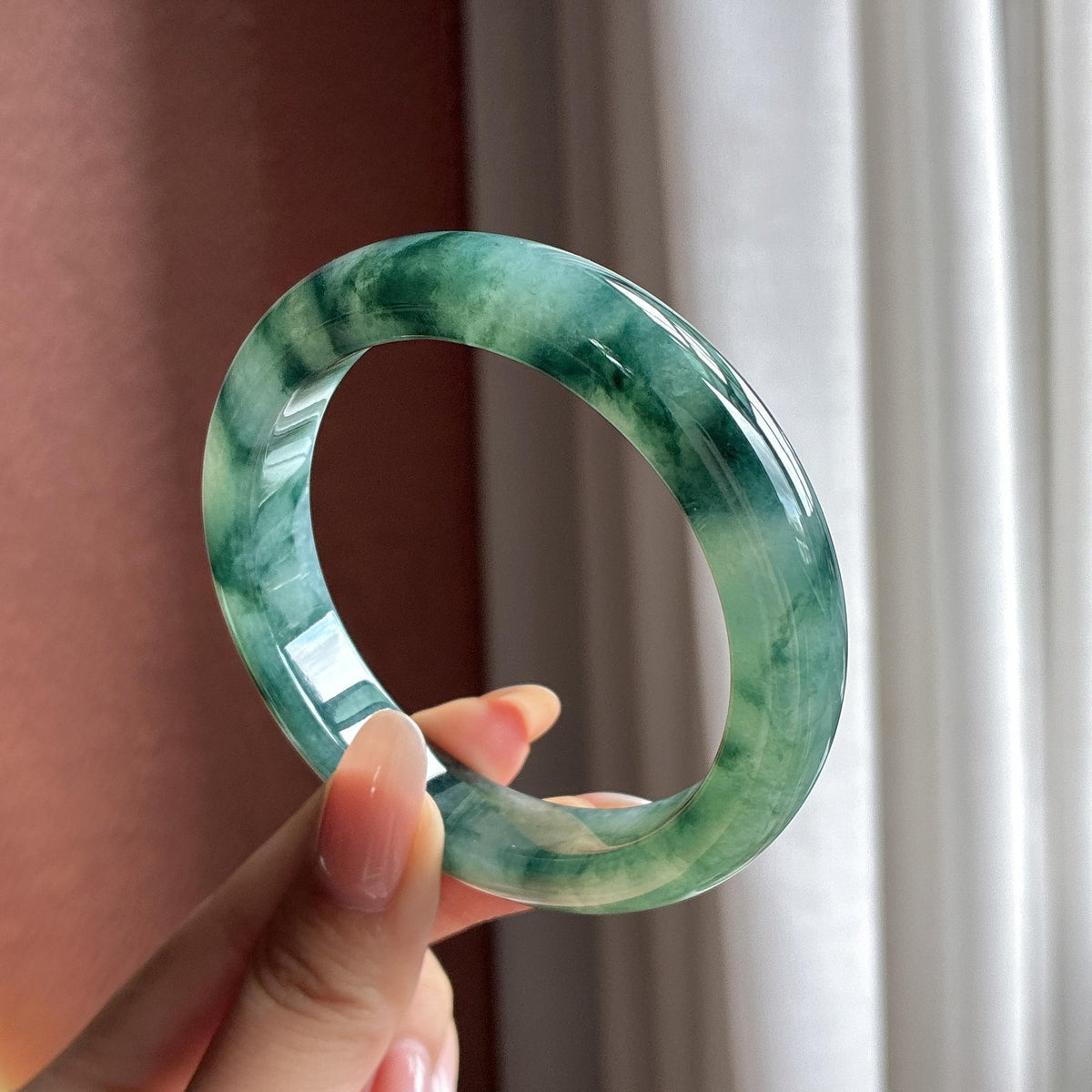 糯冰飘花正圈平安镯 57圈（yc750657）