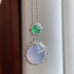 18k金镶冰种紫罗兰翡翠蛋面（yc251062）