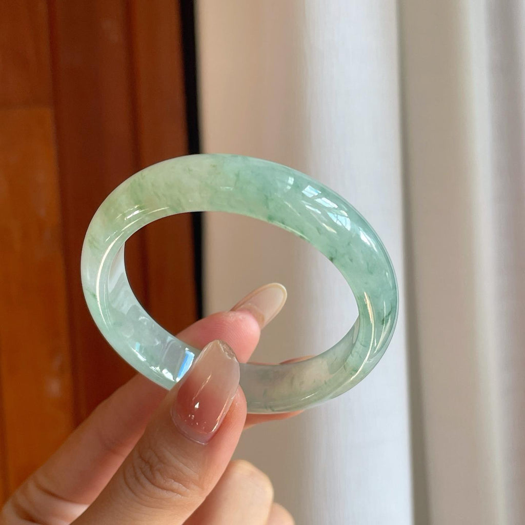 冰种飘花翡翠贵妃镯（55mm）（yc269671）