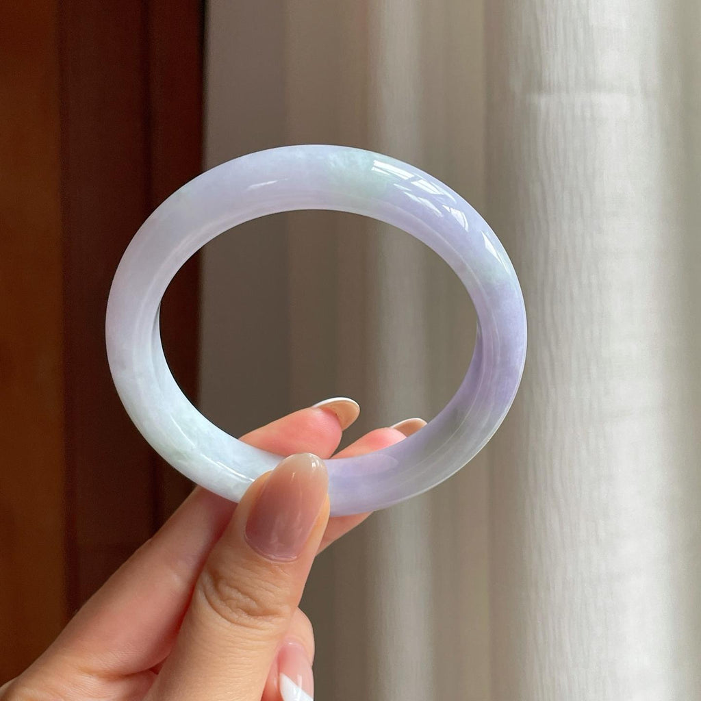 糯冰淡春底翡翠平安镯（55.6mm)（yc378036）