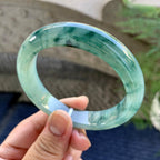 糯冰种飘花平安镯（57.6mm）（yc249458）